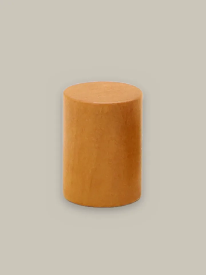 Wooden cylinder cap, light brown