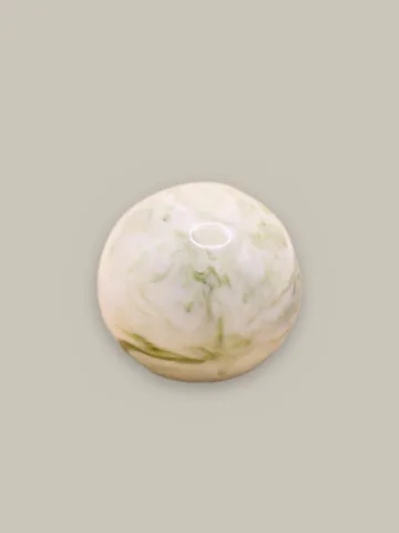 Ball cap, white with green pattern