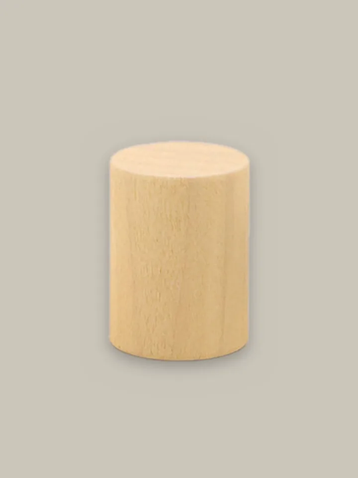 Wooden cylinder cap, natural wood