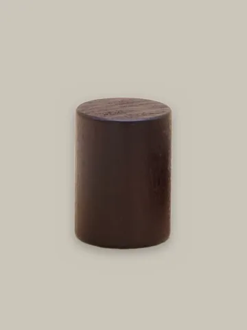 Wooden cylinder cap, dark brown