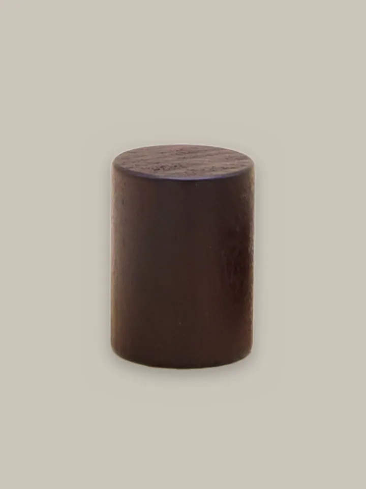 Wooden cylinder cap, dark brown