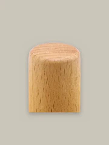 Wooden cylinder cap, clear lacquer