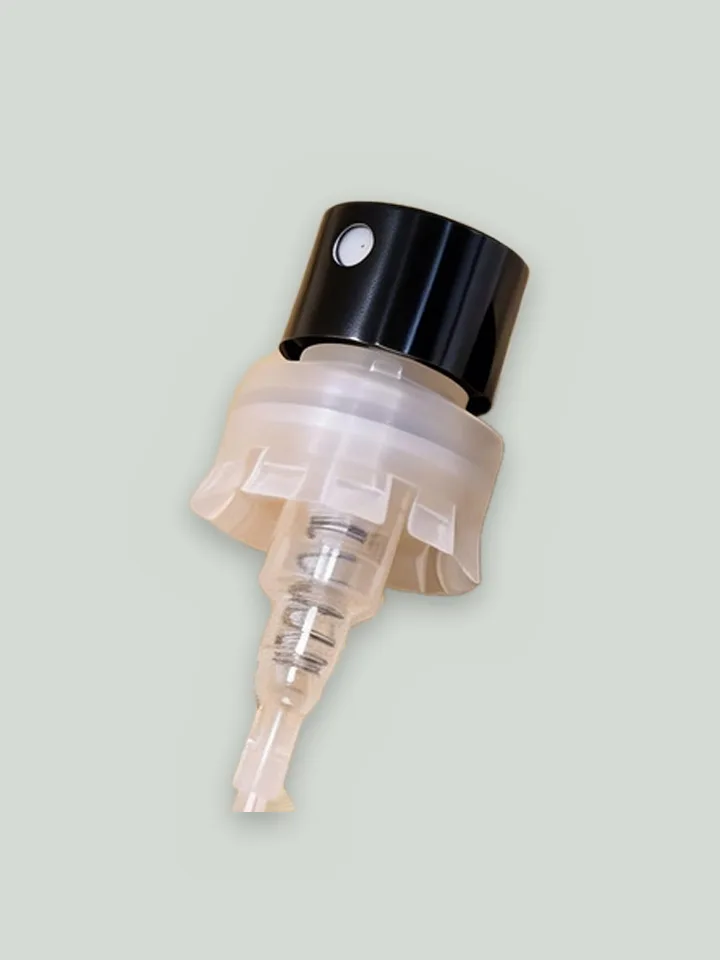 Crimp pump, black metallised plastic (with collar)