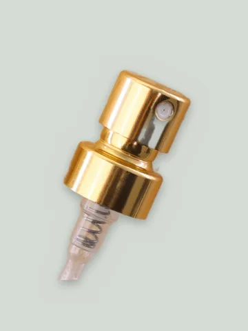 Crimp pump, gold anodised aluminium (with collar)