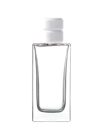 QB-0189 with Crimp pump, silver metallised plastic and Designer cap, glossy white
