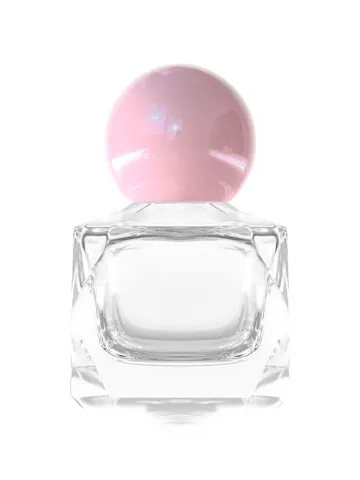 QB-0057 with Crimp pump, silver metallised plastic and Ball cap, pink