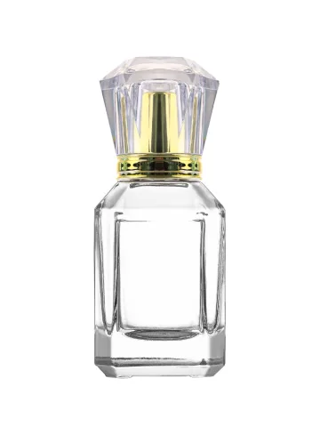 QB-0108 with Crimp pump, silver metallised plastic and Designer cap, gold