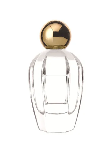QB-0080 with Crimp pump, gold metallised plastic and Designer cap, gold