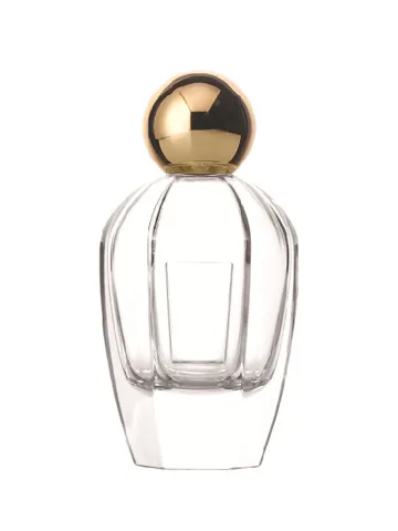 QB-0141 with Crimp pump, gold metallised plastic and Designer cap, gold