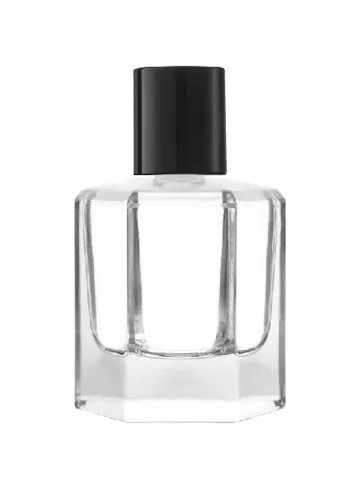QB-0186 with Crimp pump, silver metallised plastic and Designer cap, matte black