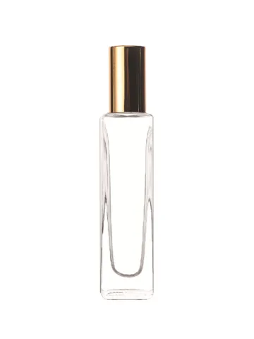 10 ml bottle with Crimp pump, gold metallised plastic and Metal overcap, gold