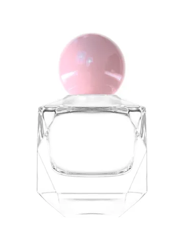QB-0110 with Crimp pump, silver metallised plastic and Designer cap, pink