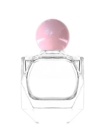 QB-0175 with Crimp pump, silver metallised plastic and Designer cap, pink