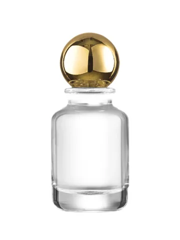 QB-0015 with Crimp pump, gold metallised plastic and Ball cap, gold