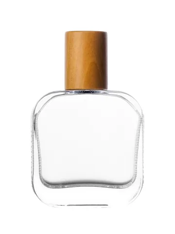 QB-0097 with Crimp pump, silver metallised plastic and Wooden cylinder cap
