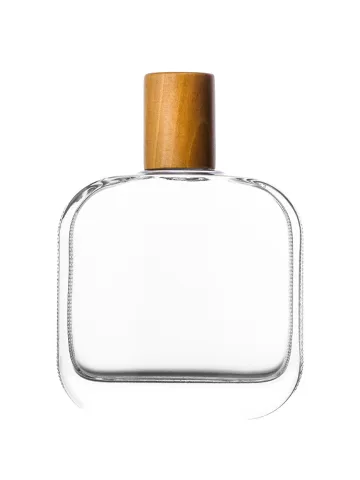 QB-0157 with Crimp pump, silver metallised plastic and Wooden cylinder cap