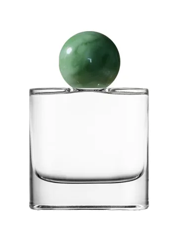QB-0117 with Crimp pump, silver metallised plastic and Ball cap, green