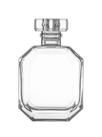 QB-0096 with Crimp pump, silver metallised plastic and Designer cap, clear