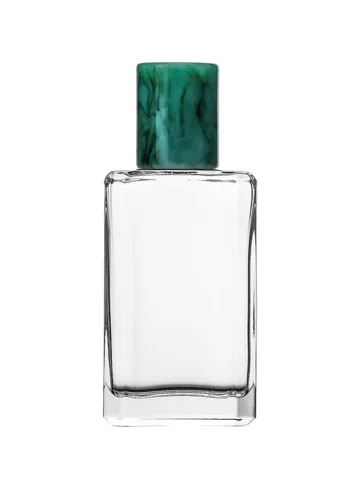 QB-0091 with Crimp pump, silver metallised plastic and Resin cylinder cap, green