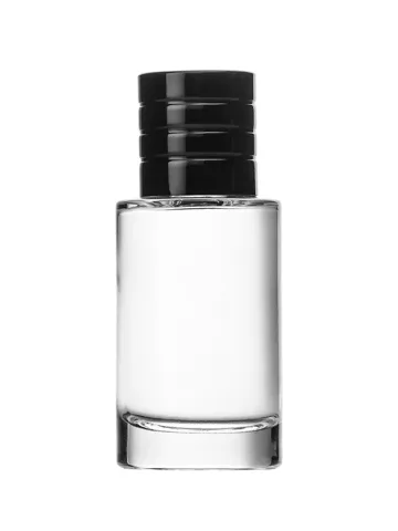 QB-0019 with Crimp pump, silver metallised plastic and Designer cap, black