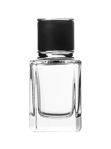 QB-0040 with Crimp pump, silver metallised plastic and Designer cap, black & silver