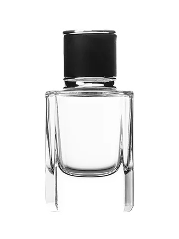 QB-0093 with Crimp pump, silver metallised plastic and Designer cap, black & silver