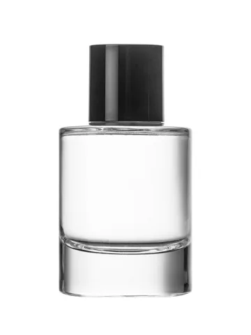 QB-0072 with Crimp pump, silver metallised plastic and Designer cap, glossy black